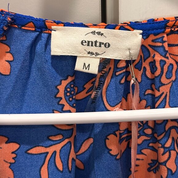 Entro Blue Floral Blouse - Picture 7 of 9